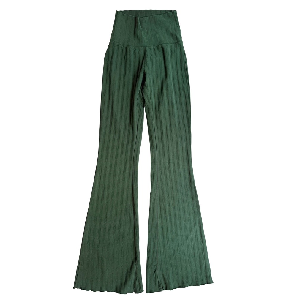 Offline by Aerie OG Original Flare Leggings Forest Green Ribbed High‎ Rise XS